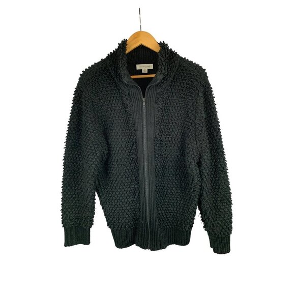Treasure & Bond XS Black Textured Zip-Up Sweater Jacket - Picture 1 of 5